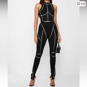 Maniere De Voir Black and White Women's Leggings